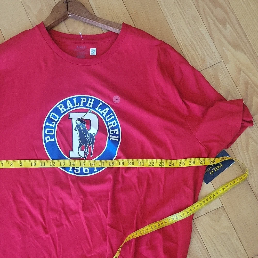 Polo by Ralph Lauren Circle Logo And Signature Pony Red Tee Shirt